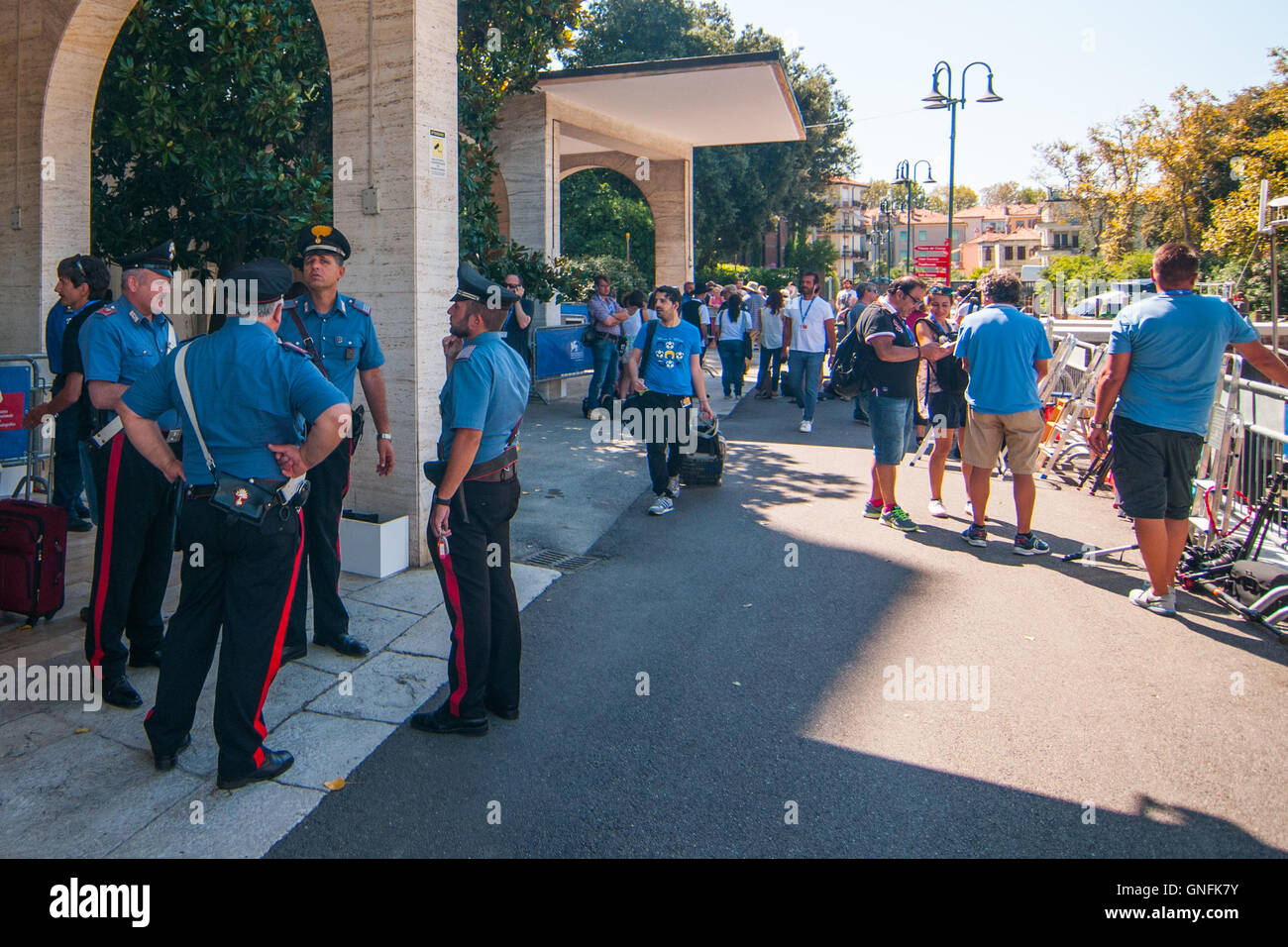 Venice, Italy. 31th August, 2016. Police does a check patrol at the