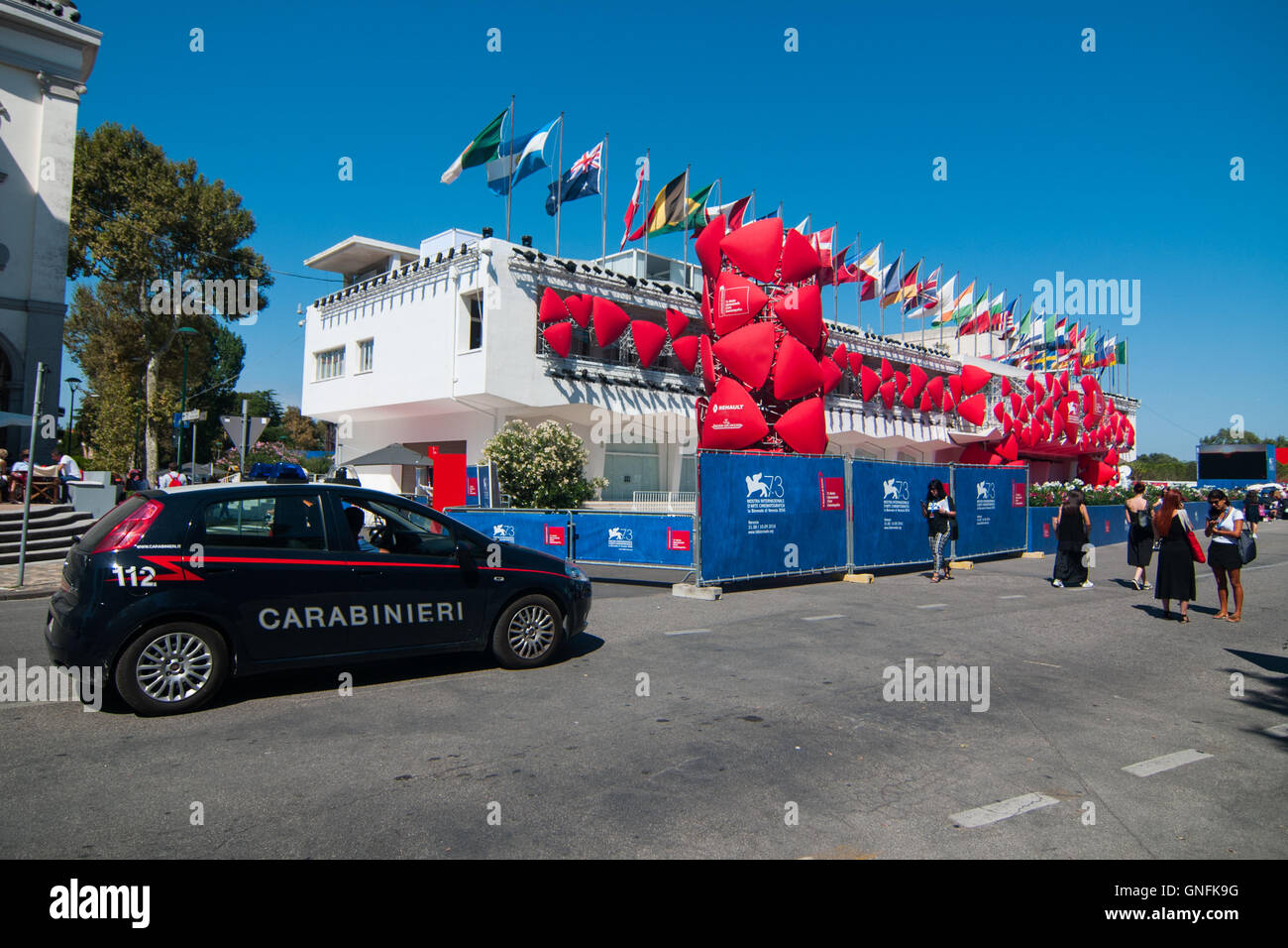 Venice, Italy. 31th August, 2016. Police does a check patrol  at the 73rd Venice Film Festival. Credit:  Simone Padovani / Awakening / Alamy Live News Stock Photo