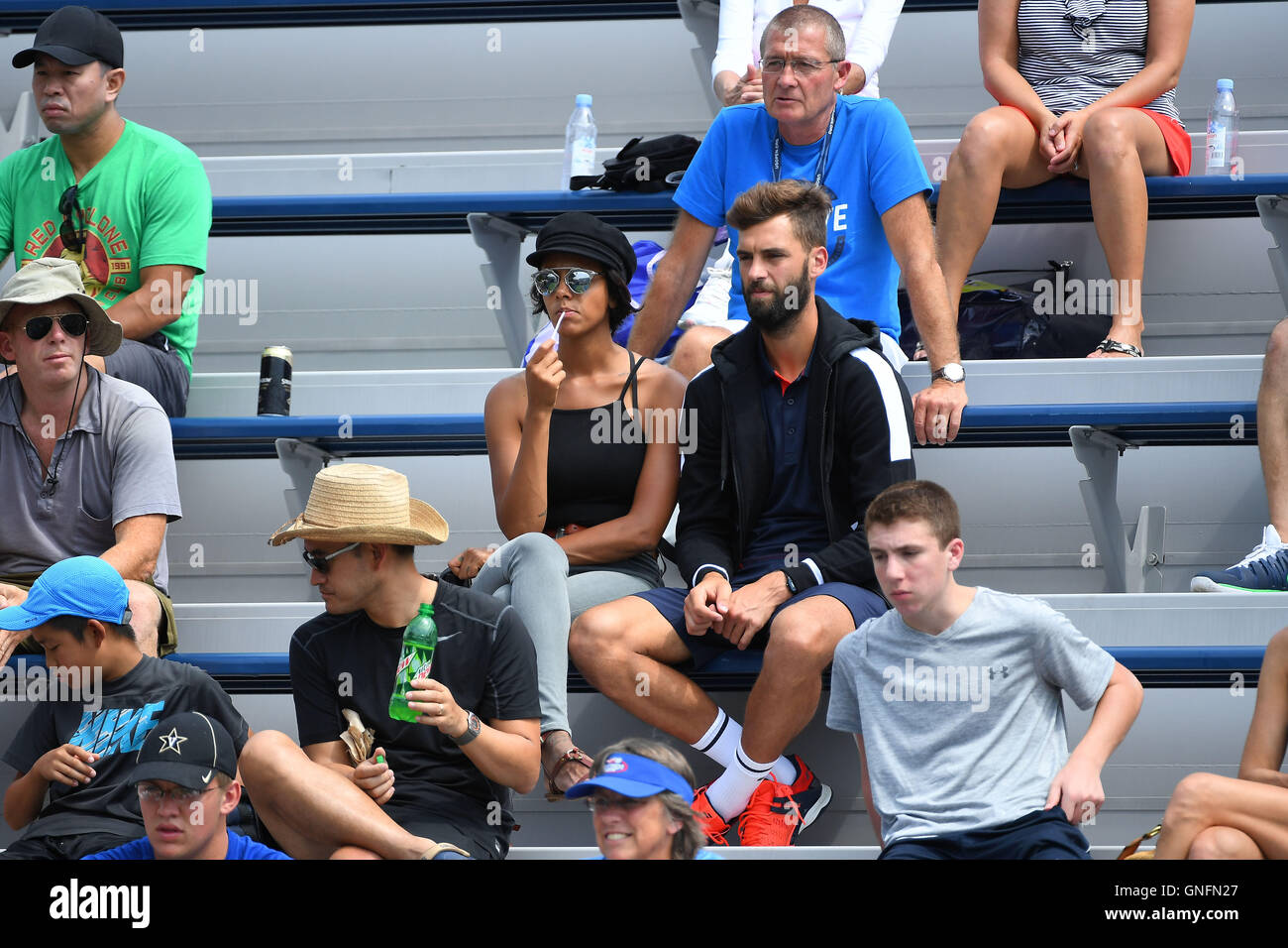 Flushing Meadows, New York, USA. 28th Aug, 2016. US Open tennis  championships. Shy'm (FRA)and Benoit Paire (FRA) watch Tsonga © Action Plus  Sports/Alamy Live News Stock Photo - Alamy