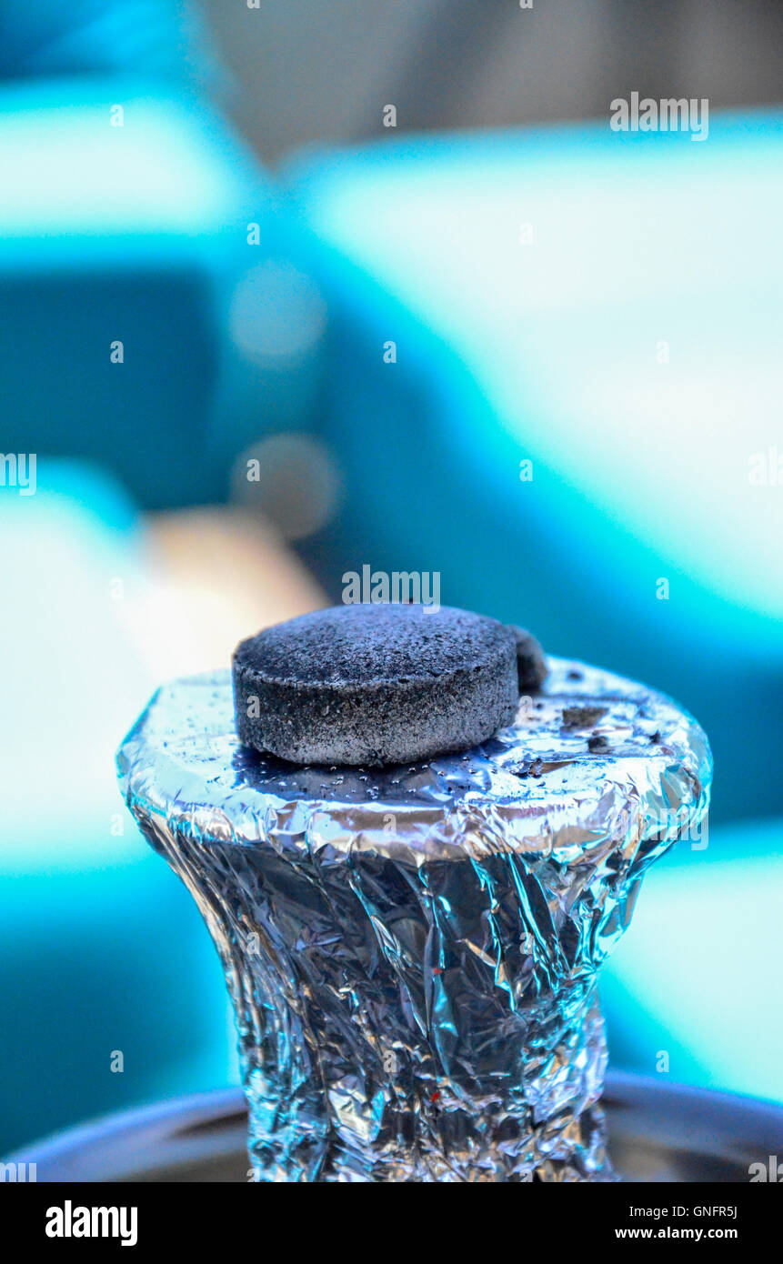 Preparation The Hookah With Charcoal For Smoking Stock Photo Alamy