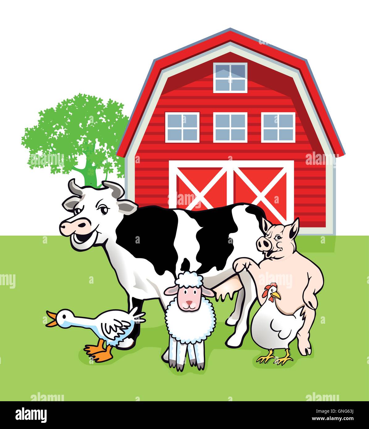 five farm animals Stock Vector Image & Art - Alamy