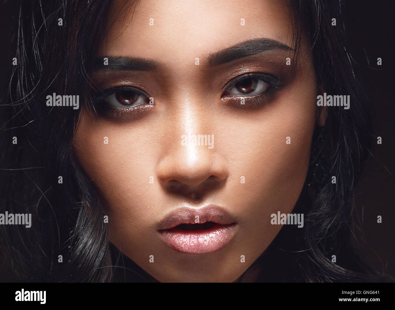 Portrait close-up, woman. East, Asia. Stock Photo