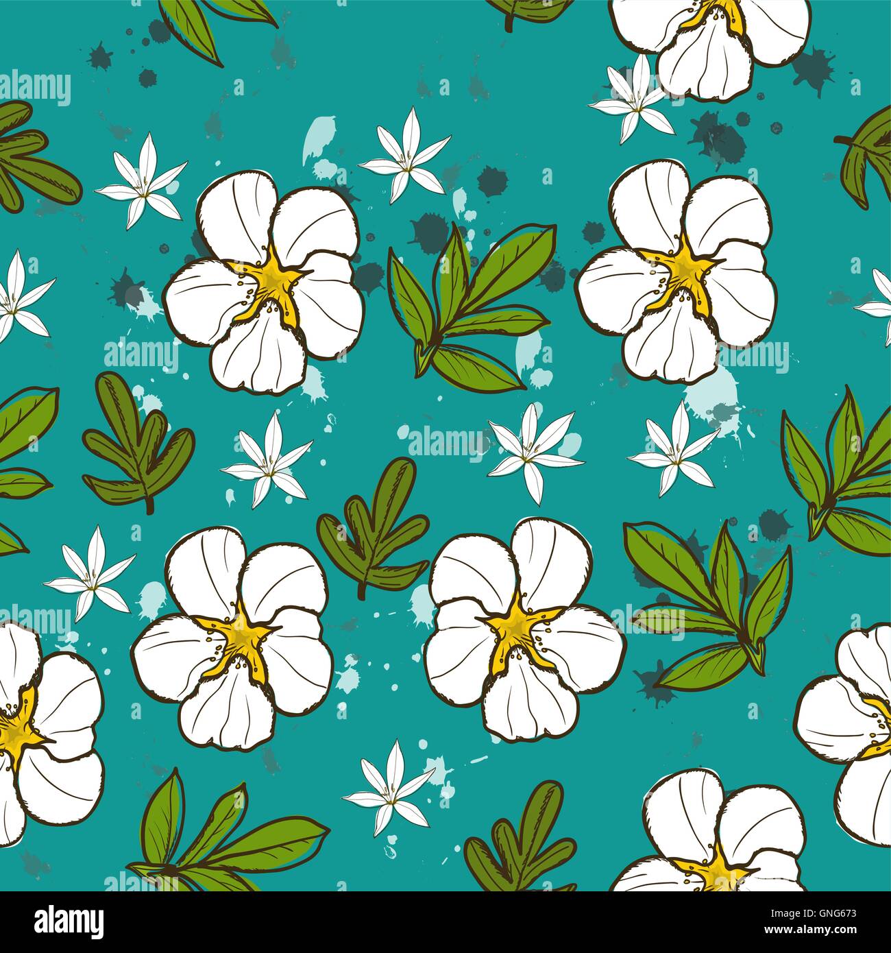Seamless texture with white flower Stock Vector Image & Art Alamy