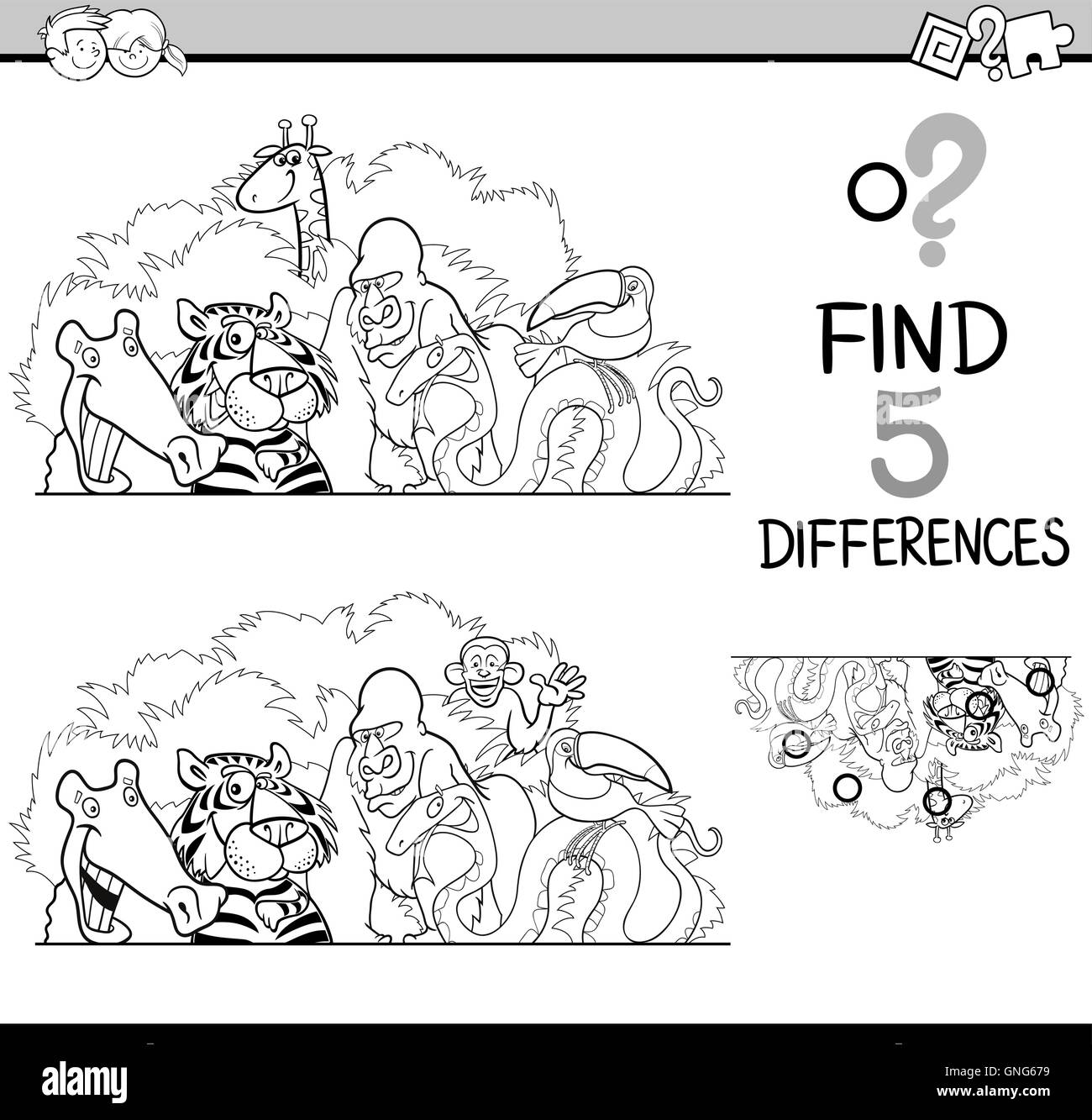 Find the differences Black and White Stock Photos & Images - Alamy