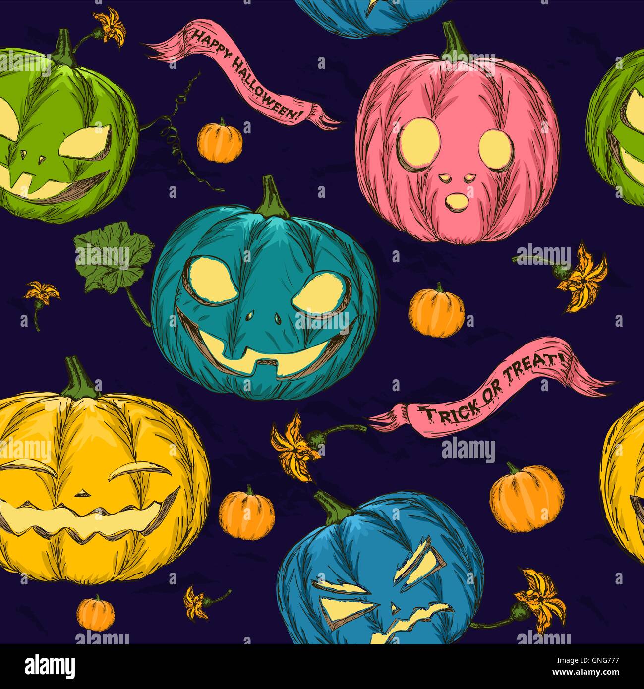 Halloween seamless background with pumpkin Stock Vector Image & Art - Alamy