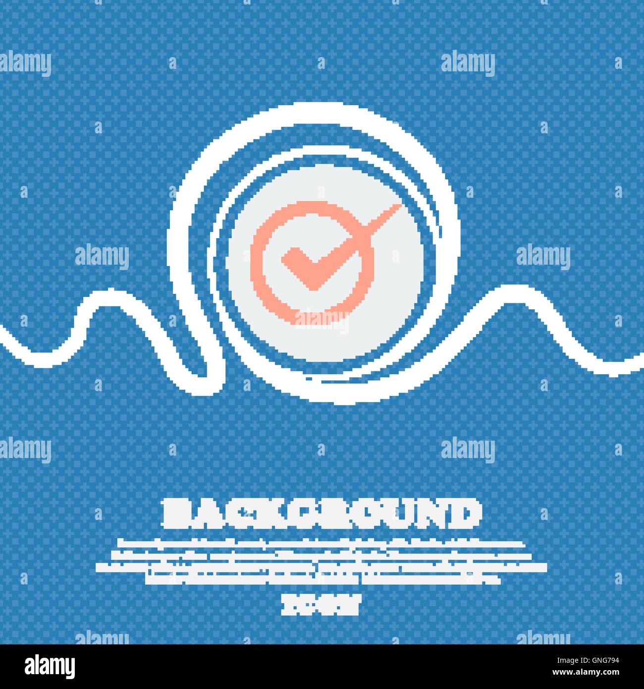 Check mark sign icon. Checkbox button. Blue and white abstract ...