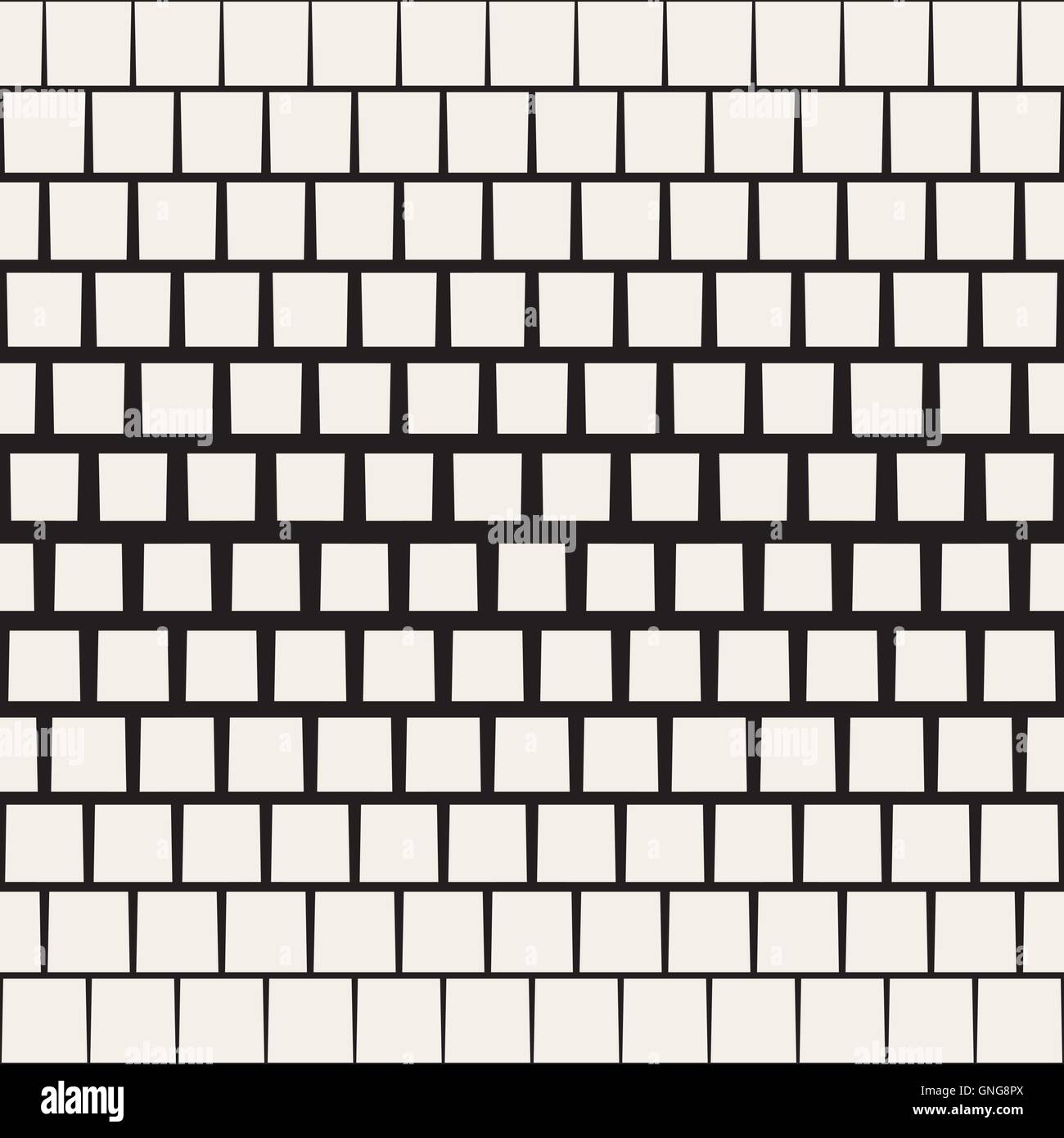 Vector Seamless Black And White Rectangle Brick Halftone Geometric