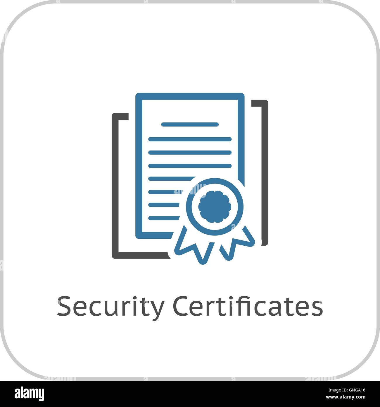 Security Certificates Icon. Flat Design. Stock Vector