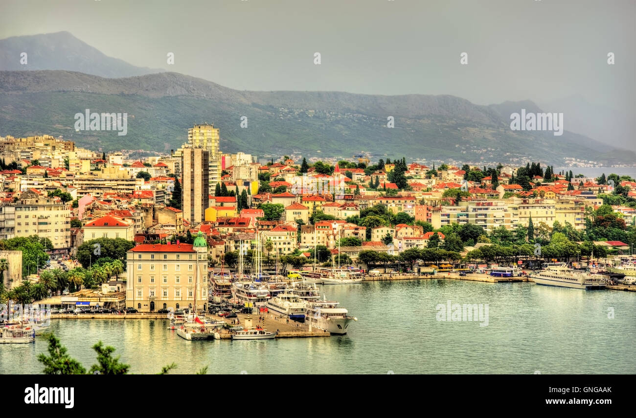 View of Split, the second-largest city of Croatia Stock Photo