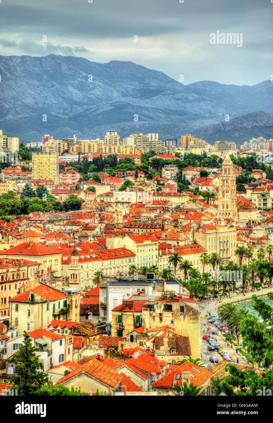 View of Split, the second-largest city of Croatia Stock Photo