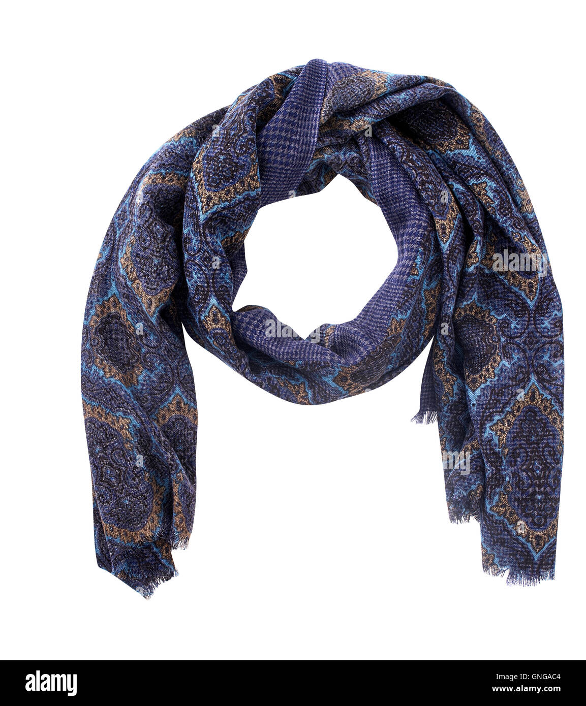 blue scarf isolated on white. Stock Photo