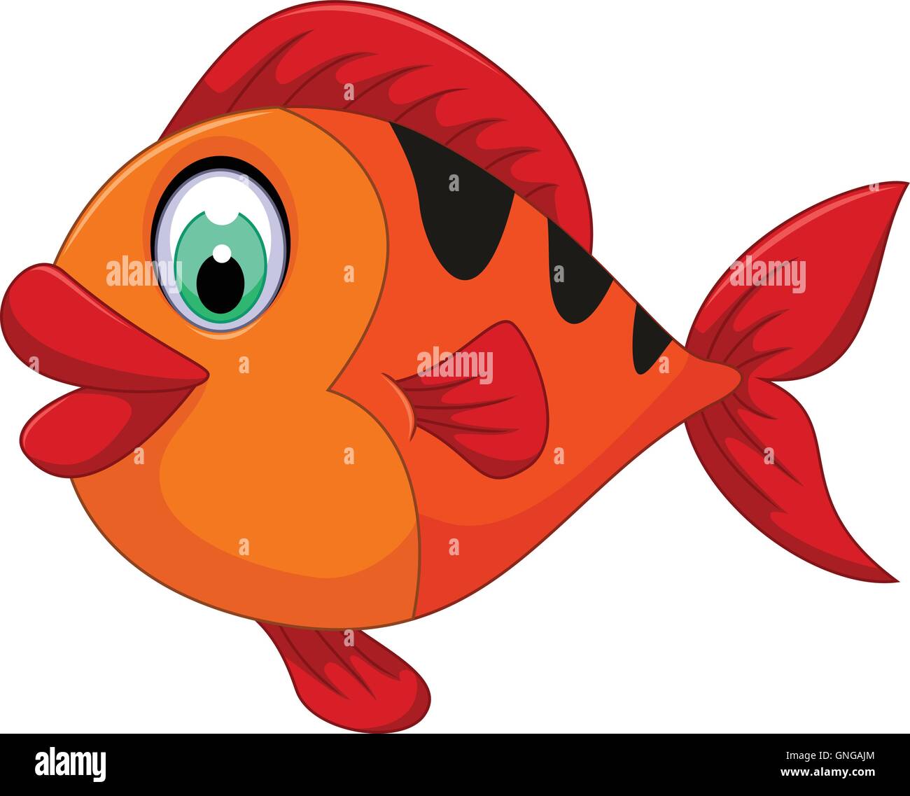 Orange fish cartoon isolated Stock Vector Images - Alamy