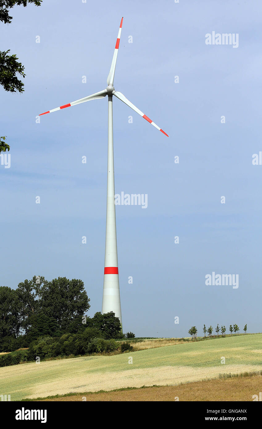 Wind turbine in Steinkirchen, 2013 Stock Photo