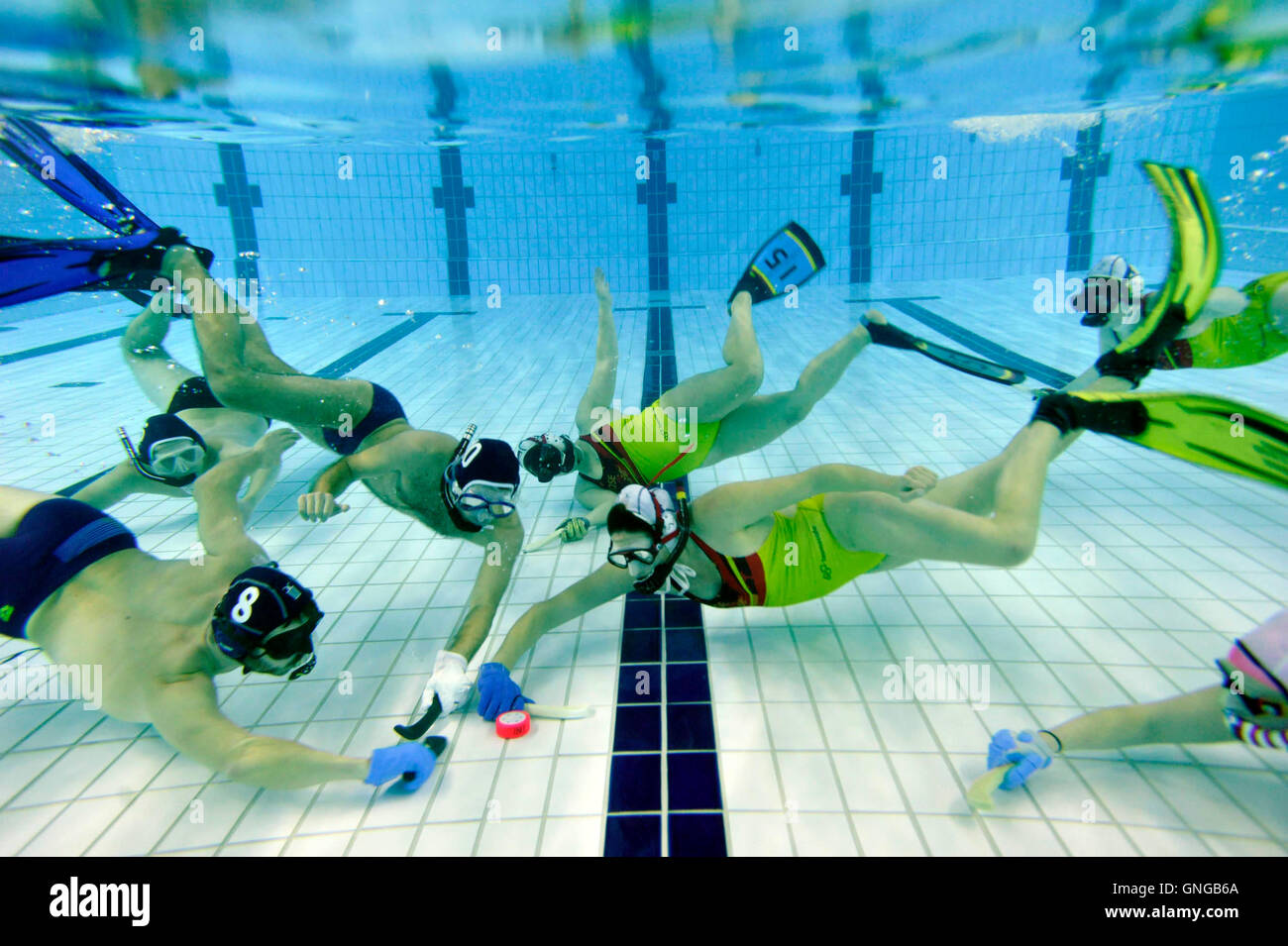 Underwater hockey in Munich, 2014 Stock Photo Alamy
