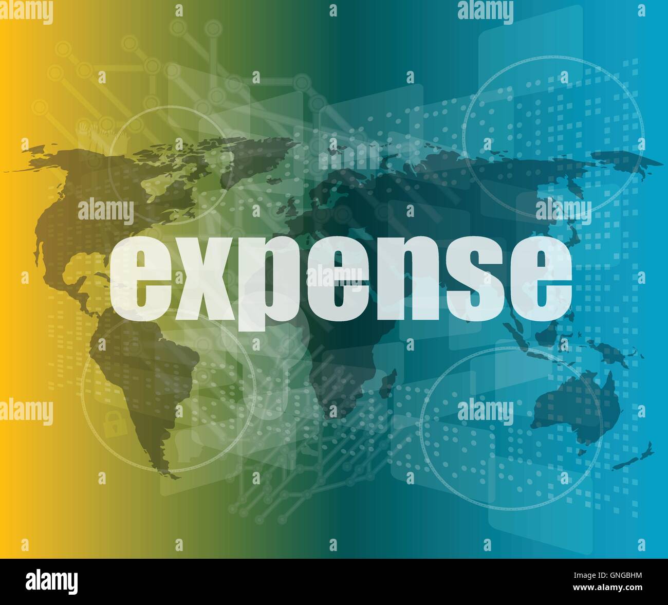 word-expense-on-digital-screen-business-concept-vector-quotation-marks