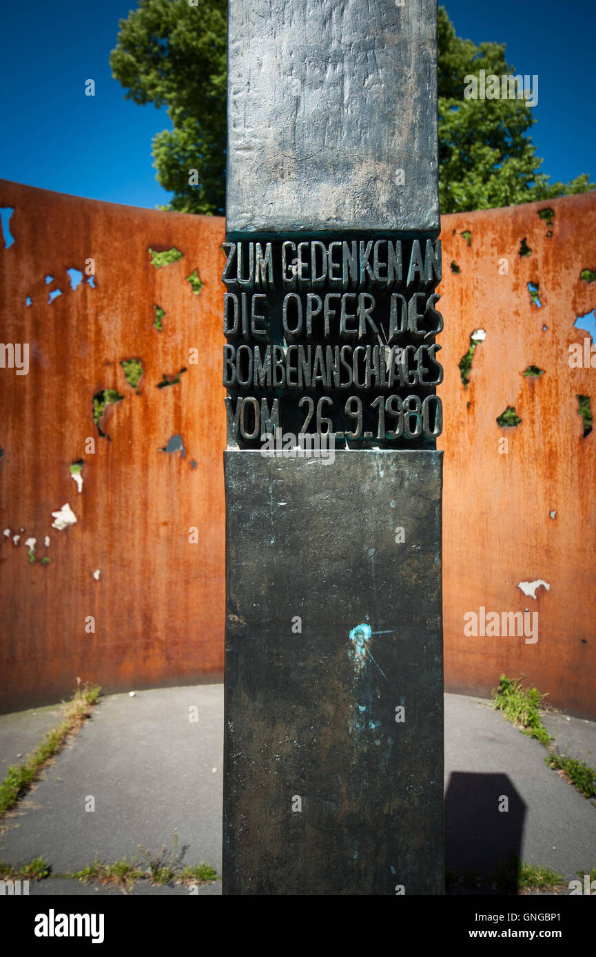 Memorial for the victims of the Oktoberfest attack of 1980 in Munich, 2014 Stock Photo