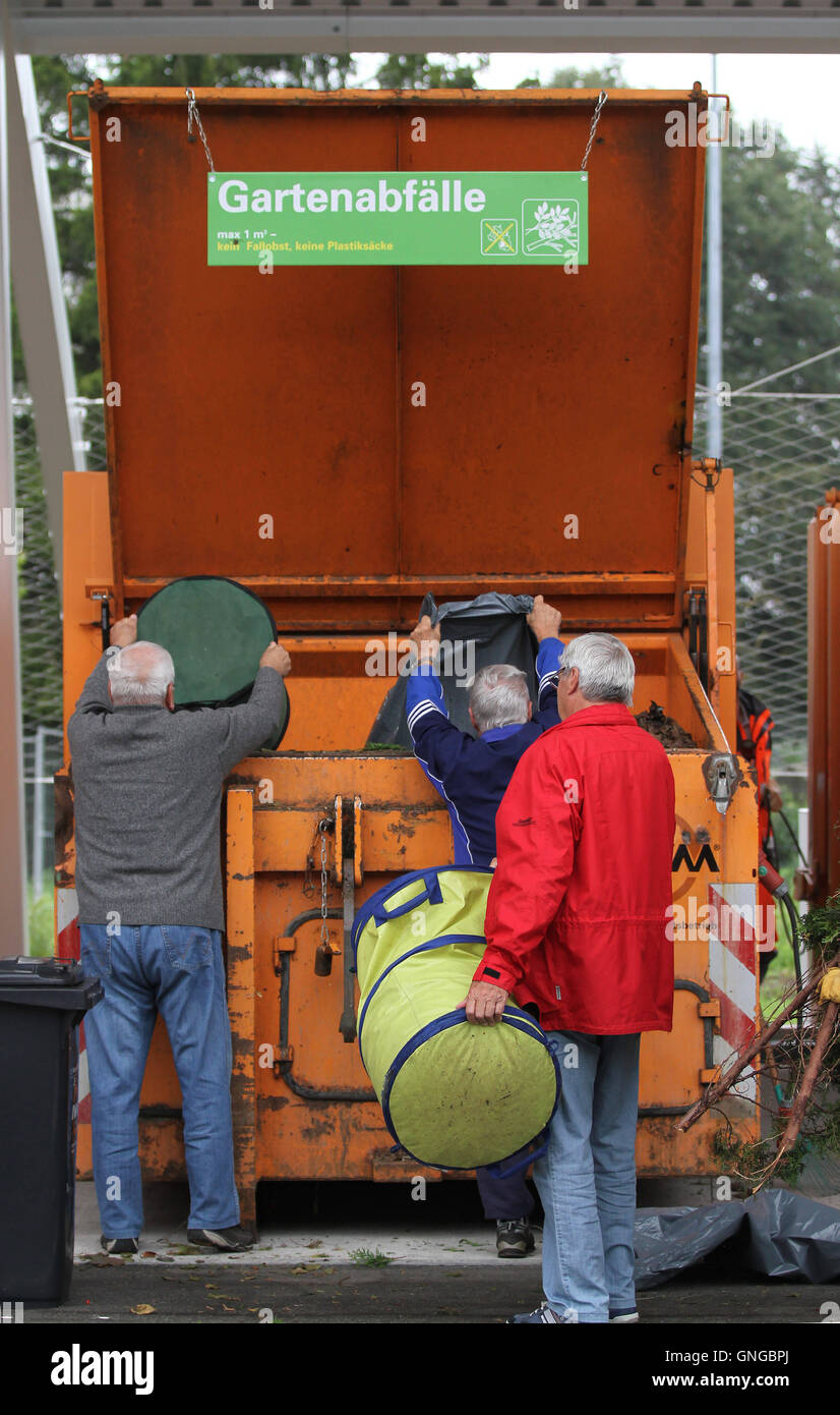 The Wertstoffhof Plus recycling center in Langwied, 2014 Stock Photo
