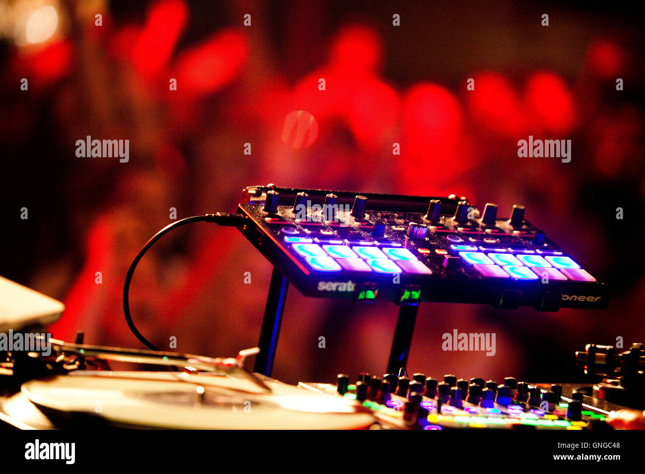 DJ competition in the Ampere in Munich, 2014 Stock Photo