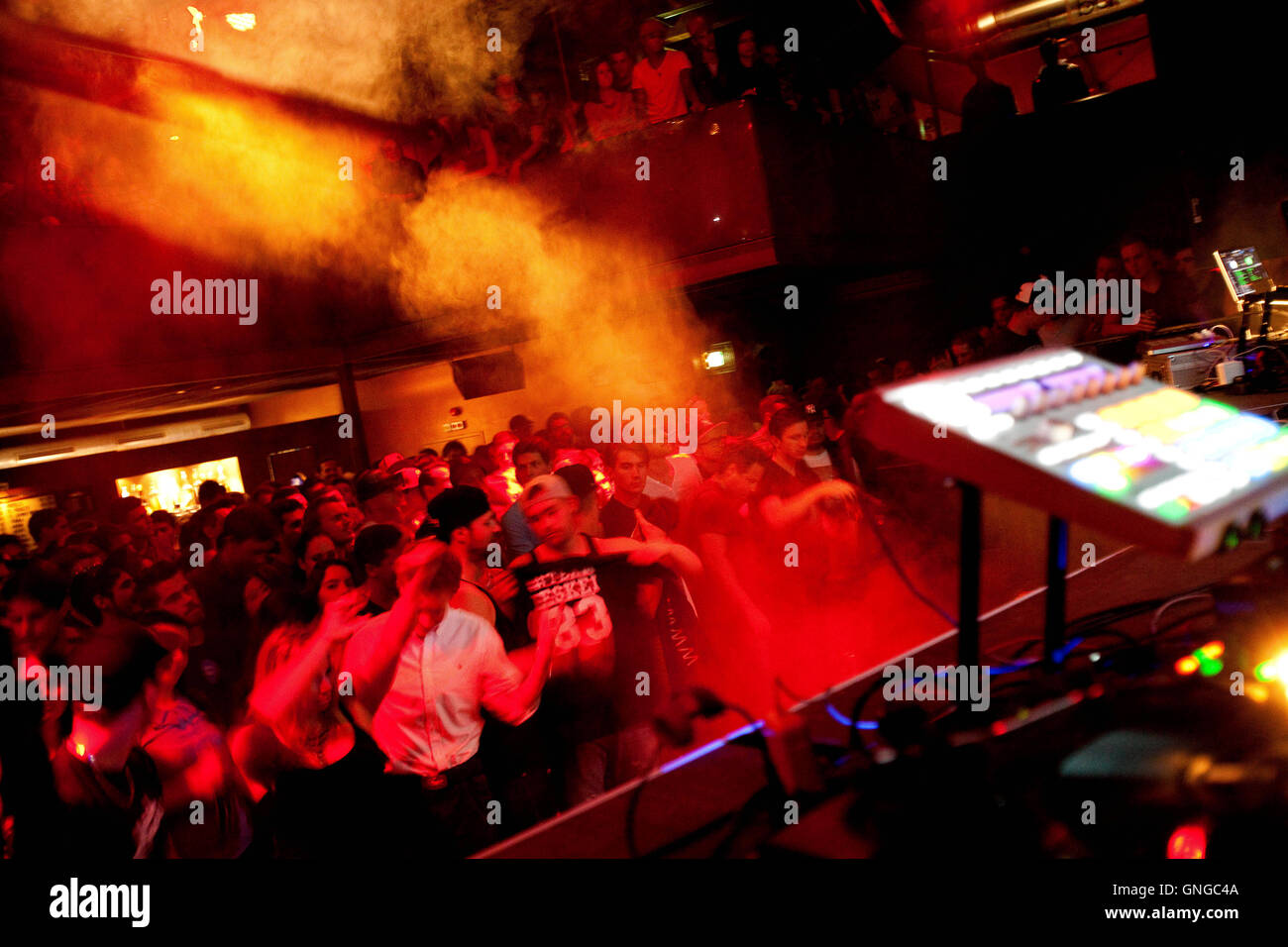 DJ competition in the Ampere in Munich, 2014 Stock Photo