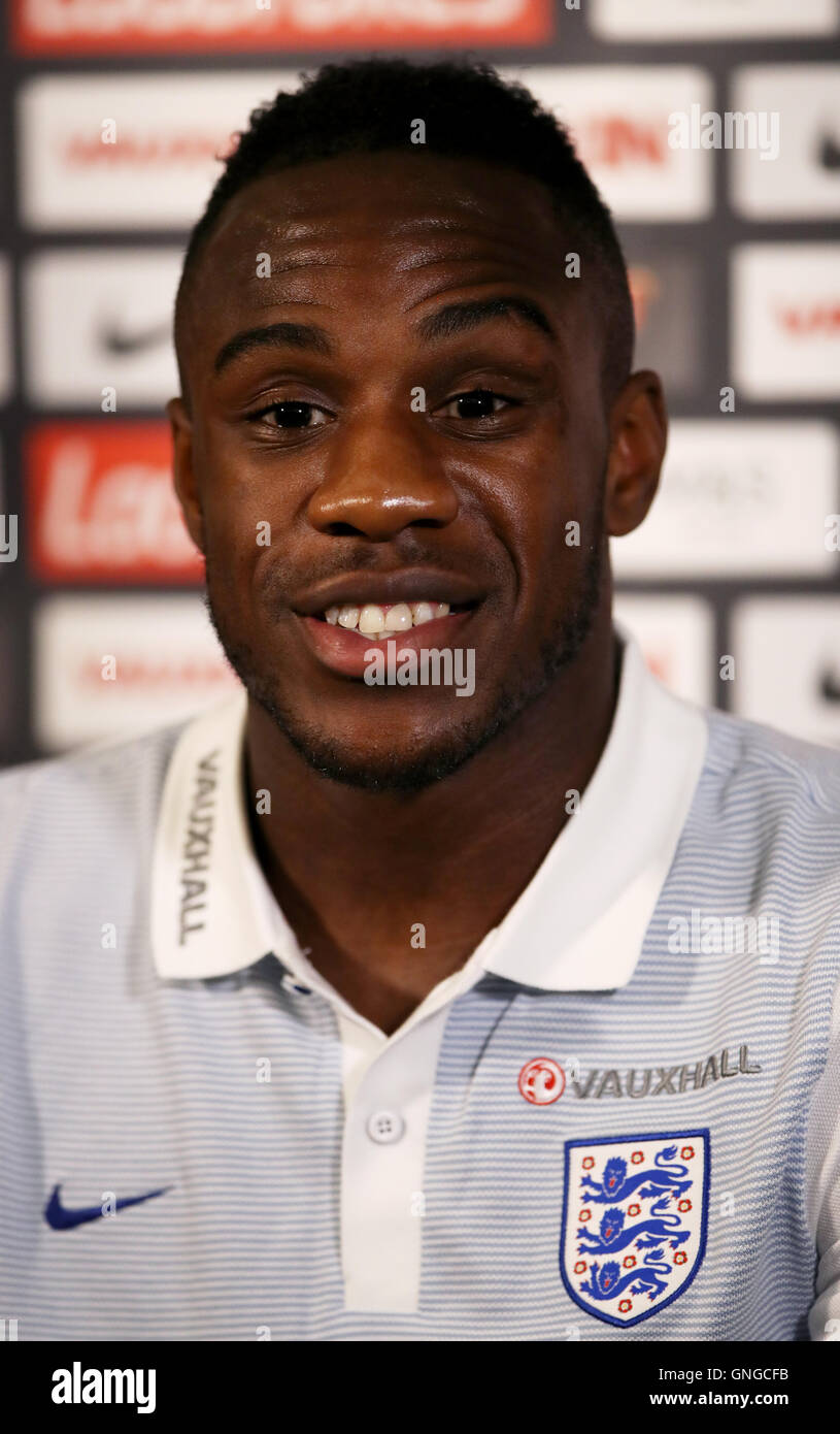 England's Michail Antonio during the press conference at St George's Park,  Burton Stock Photo - Alamy