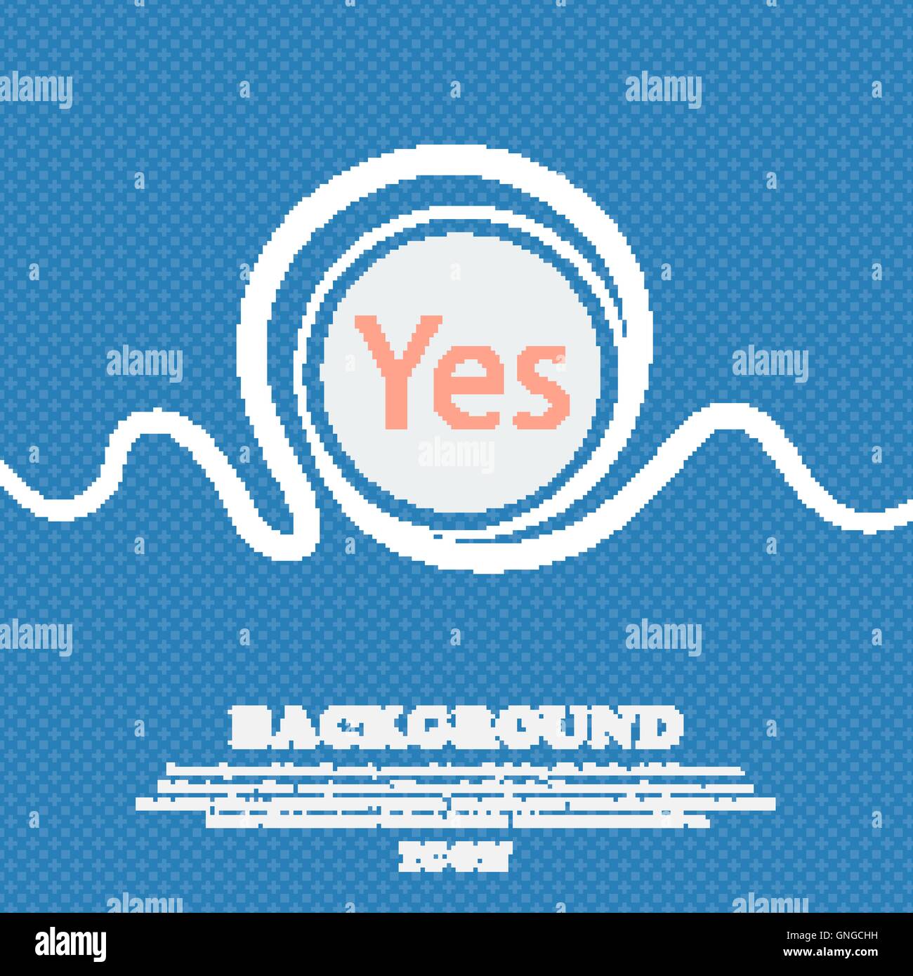 Yes sign icon. Positive check symbol. Blue and white abstract ...