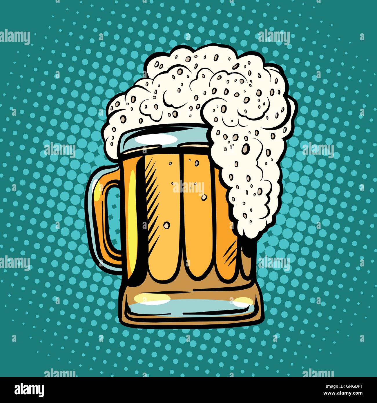 foamy mug of beer pop art retro Stock Vector Image & Art - Alamy
