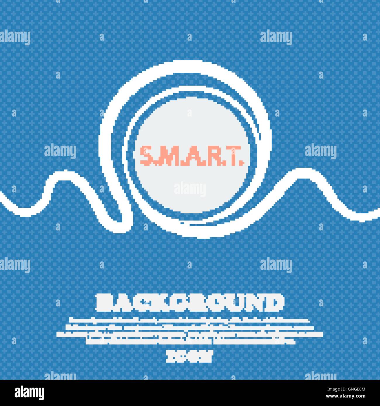 Smart sign icon. Press button. Blue and white abstract background ...