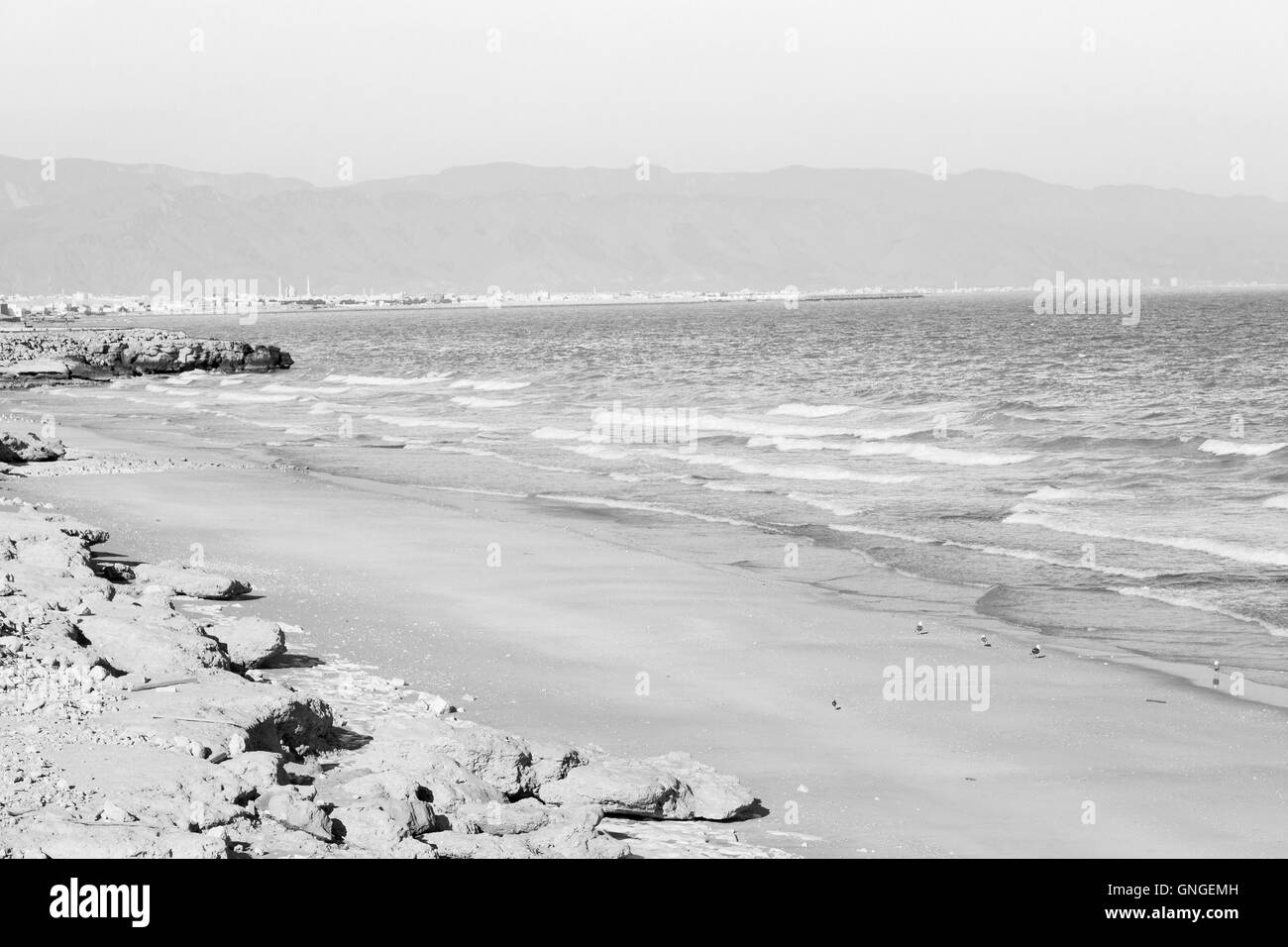 Oman beach sandy Black and White Stock Photos & Images - Alamy
