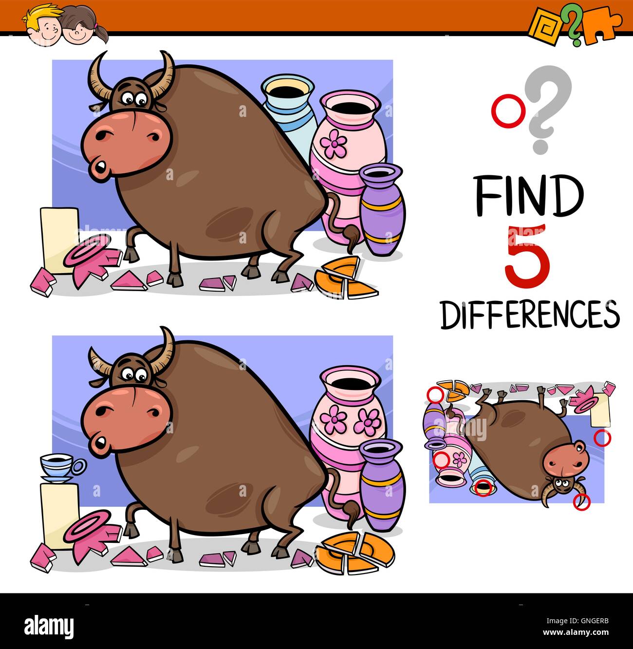 differences activity for kids Stock Vector