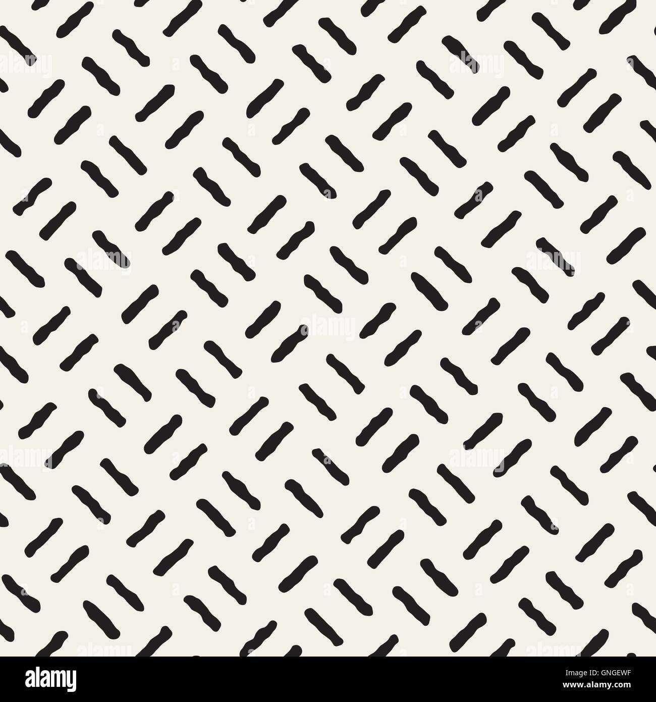 Vector Seamless Black And White Hand Drawn Lines Pattern Stock Vector ...