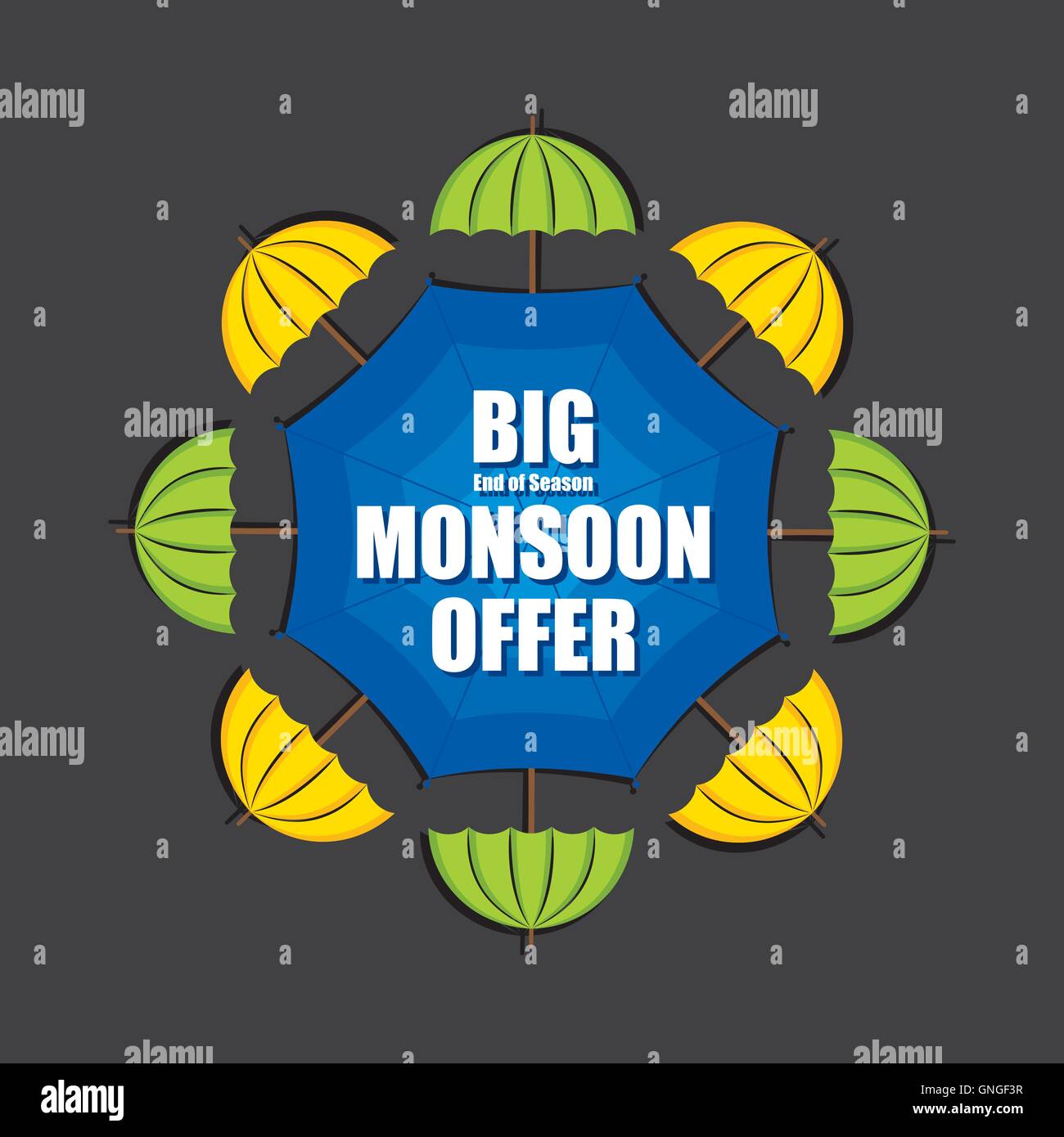 monsoon offer banner design Stock Vector