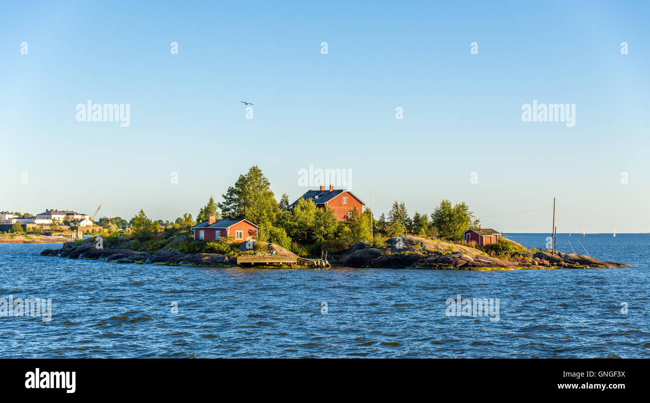 View of Ryssansaari, a small island near Helsinki Stock Photo