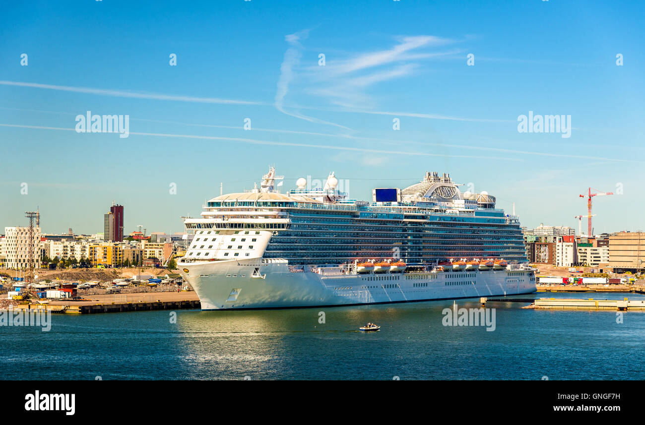 Cruise ship in Port of Helsinki - Finland Stock Photo