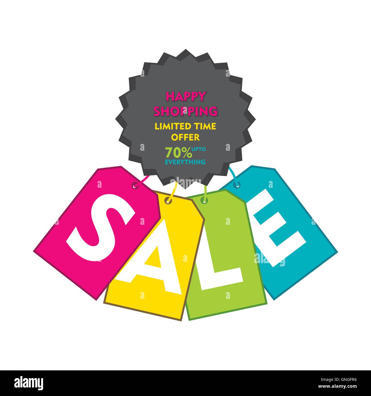 creative happy shopping discount sale banner design vector Stock Vector