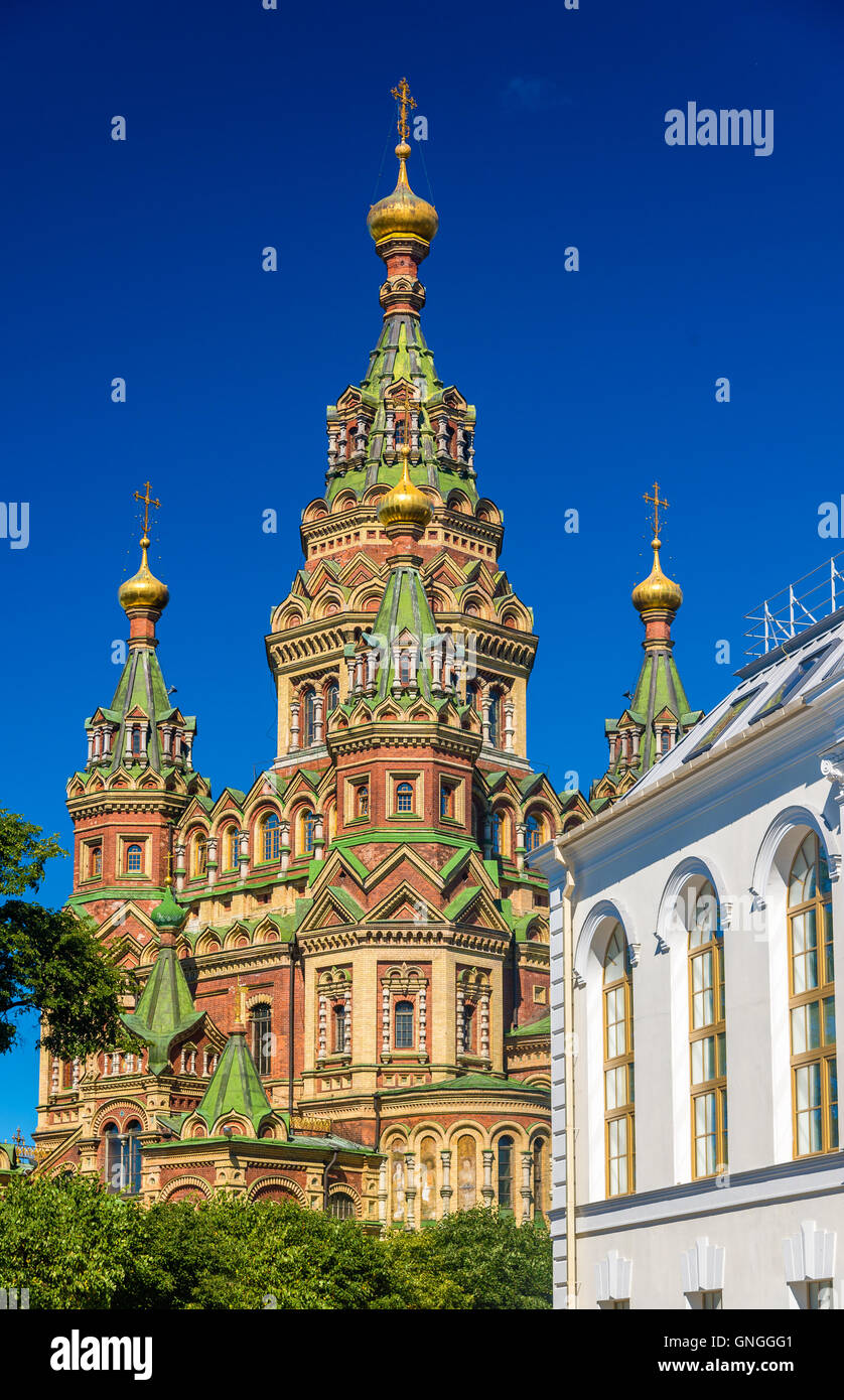 St. Peter and Paul Cathedral in Peterhof - Russia Stock Photo