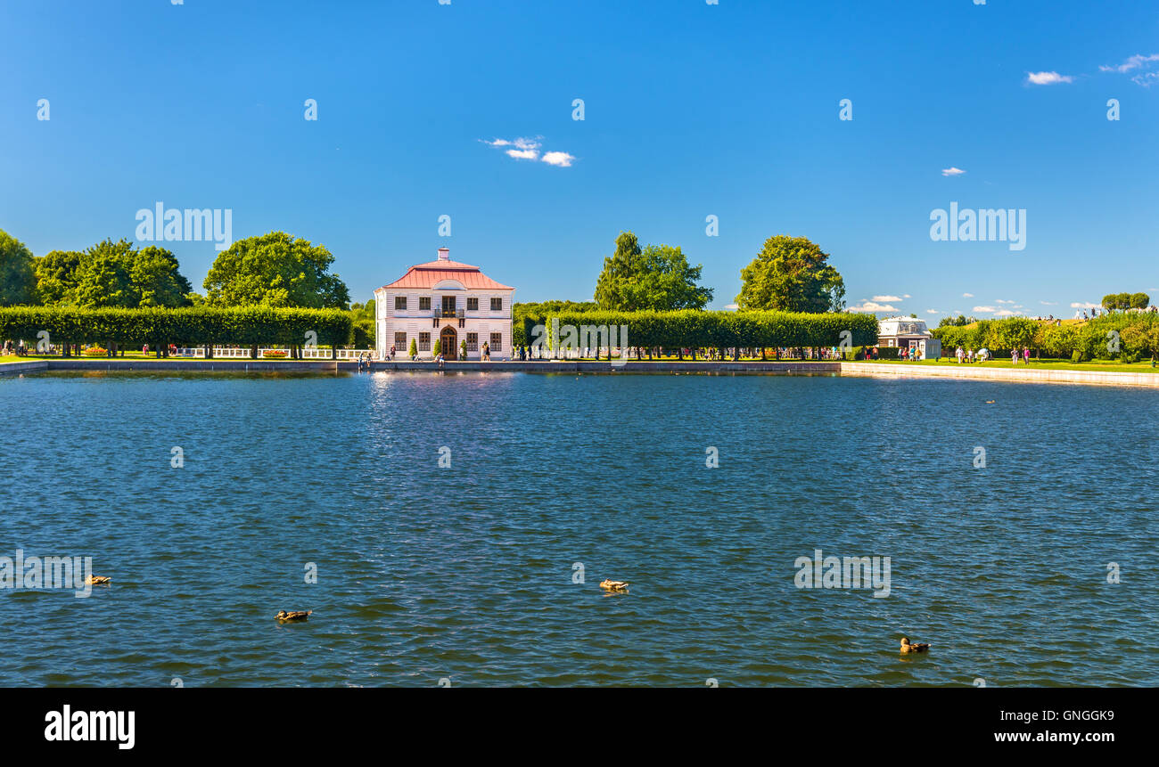 Great Marly Pond in Peterhof - Russia Stock Photo