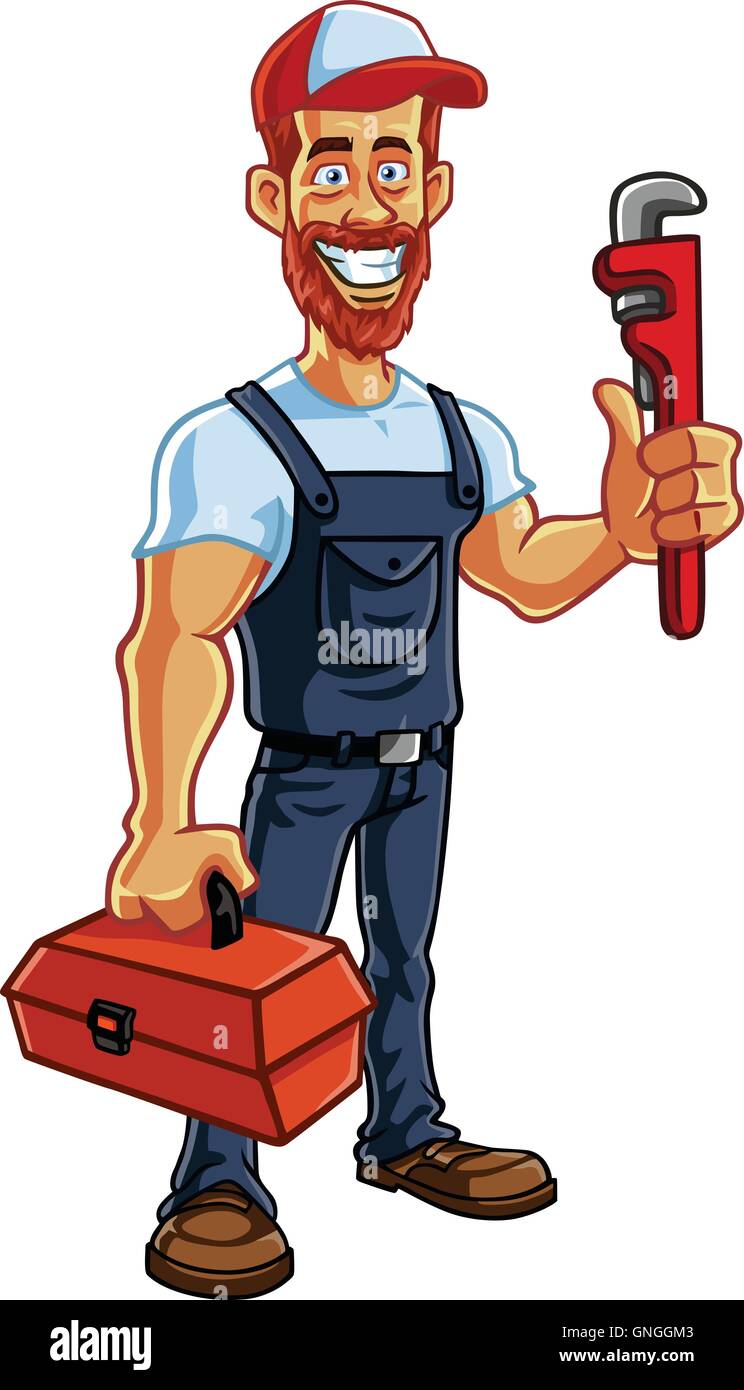 Plumber Cartoon Mascot Vector Stock Vector