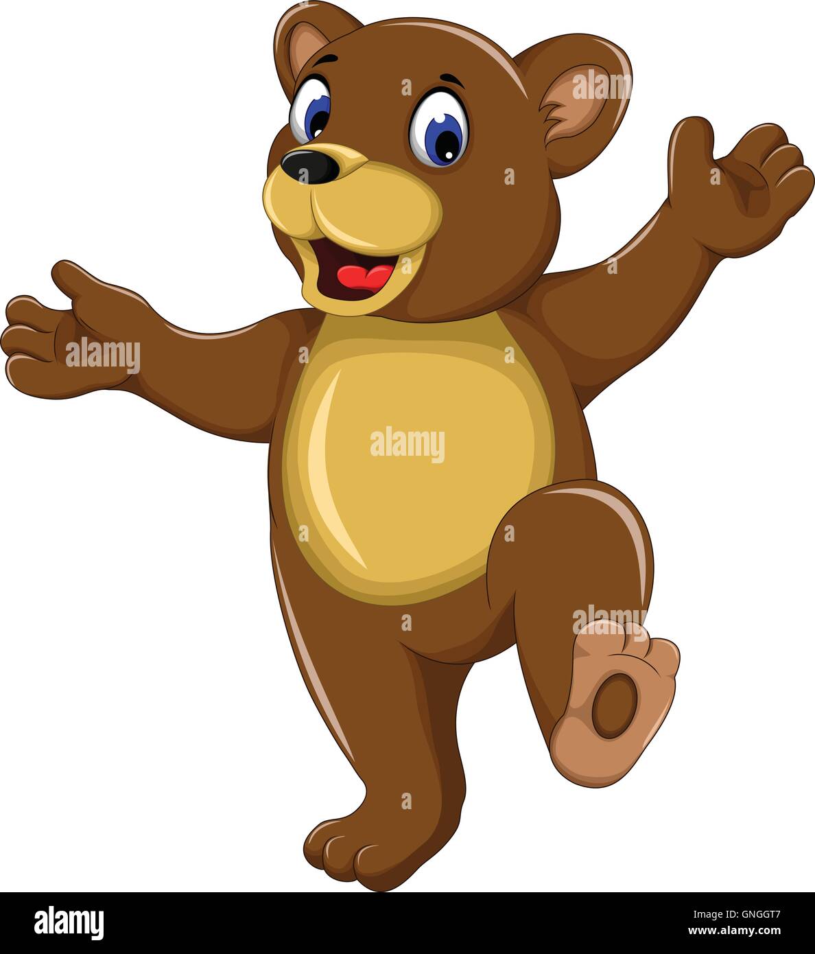 happy bear cartoon walking Stock Vector Image & Art - Alamy