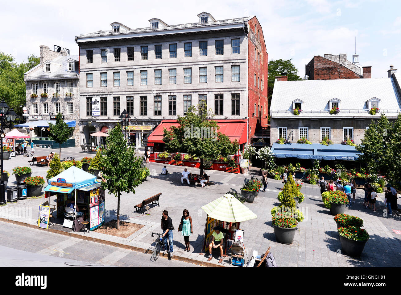 The Nelson hotel on Place Jacques Cartier in Old Montreal, Quebec, Canada Stock Photo