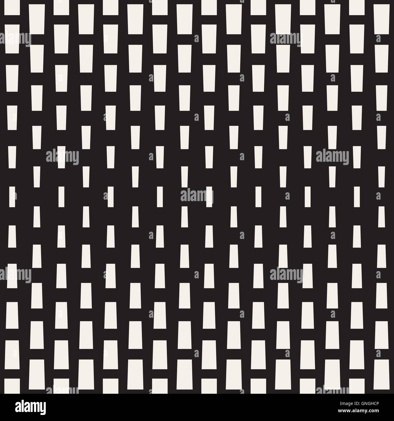 Vector Seamless Black And White Rectangle Halftone Geometric Pattern