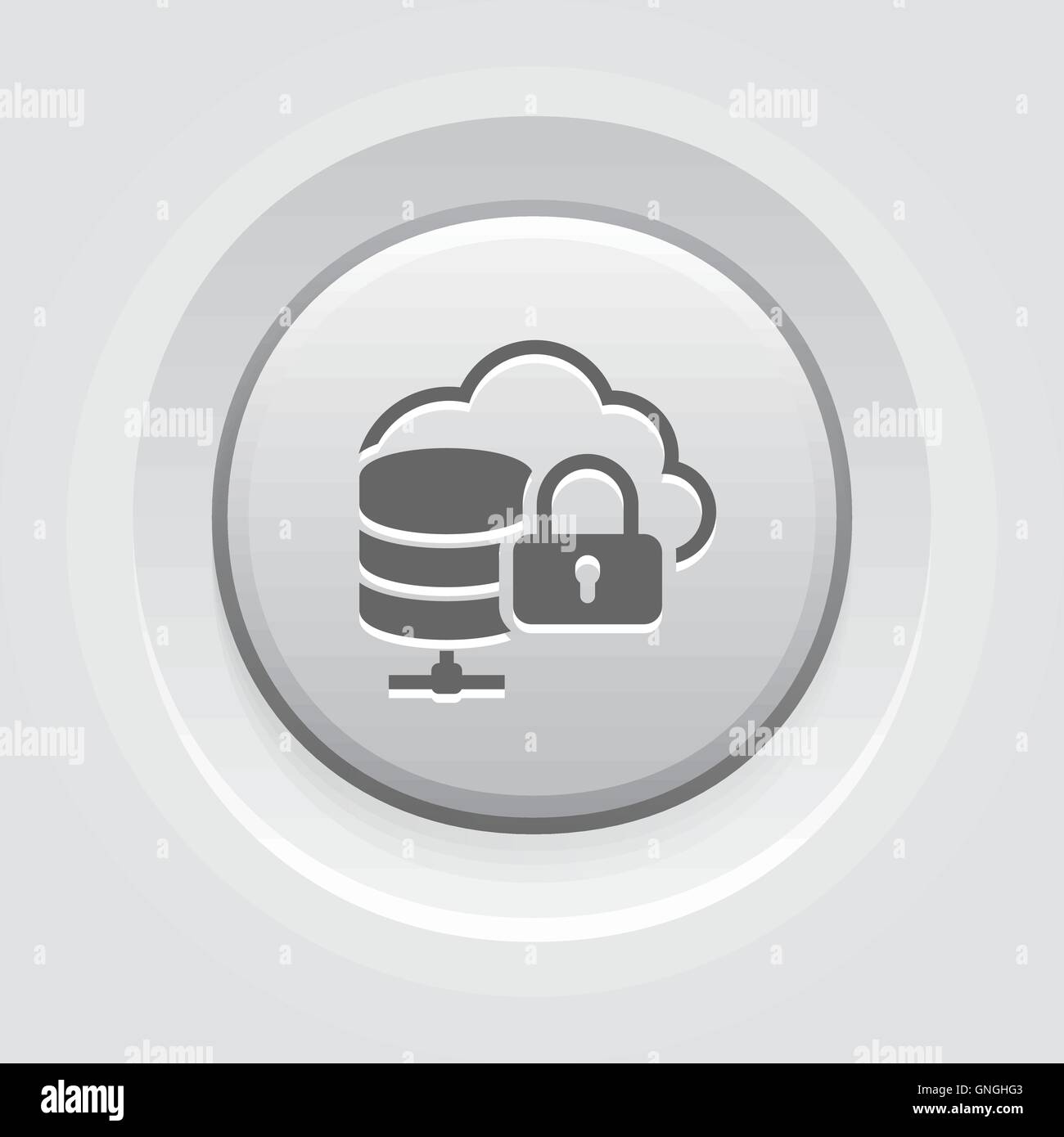 Cloud Secure Storage Icon. Flat Design. Stock Vector