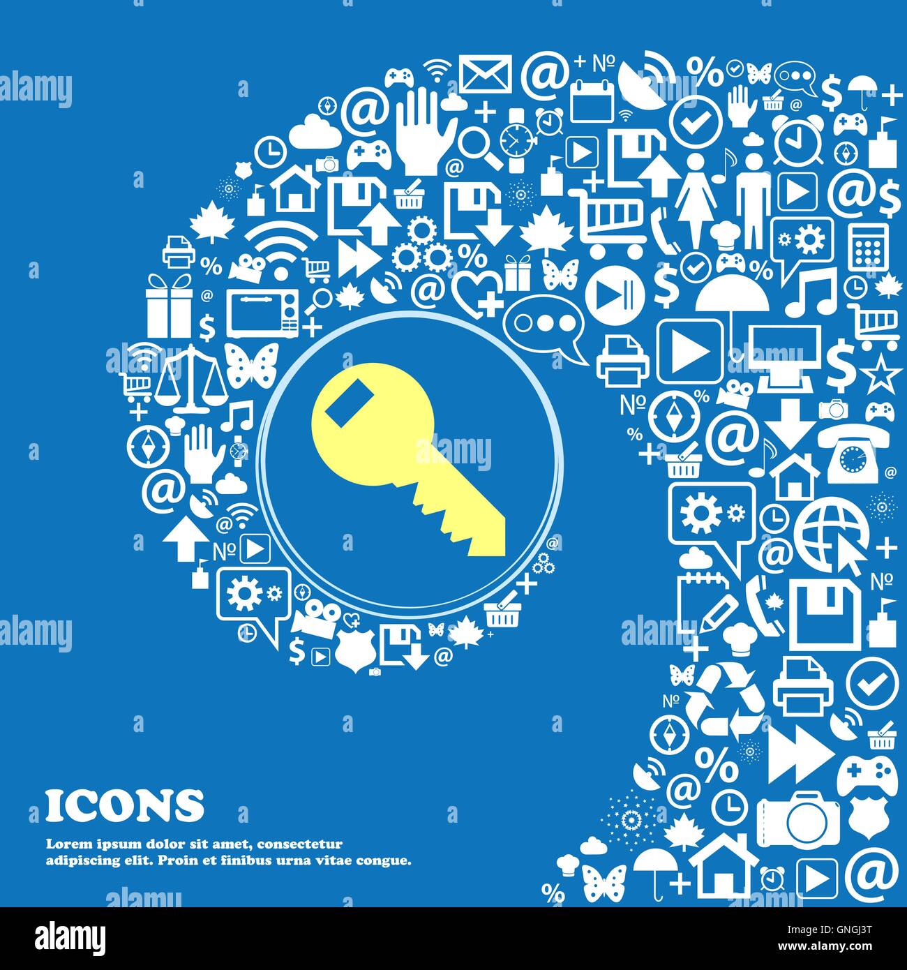 Key sign icon. Unlock tool symbol. . Nice set of beautiful icons ...