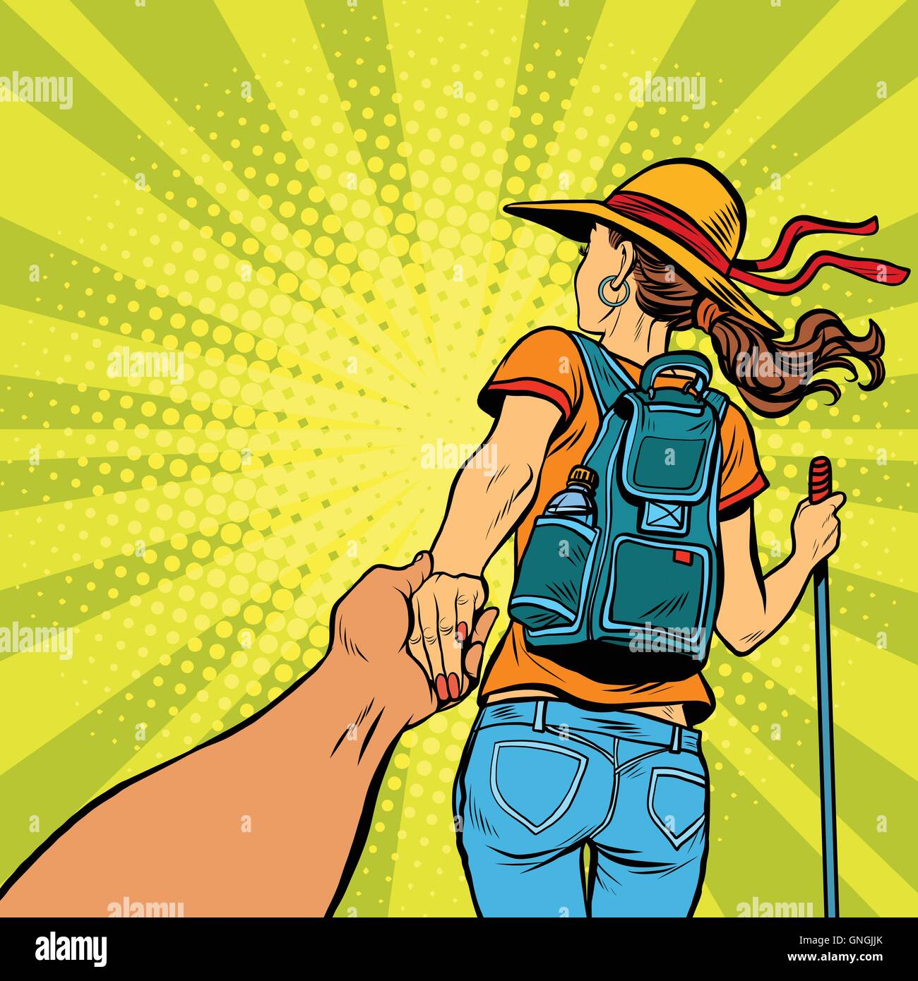 Hold backpack Stock Vector Images - Alamy