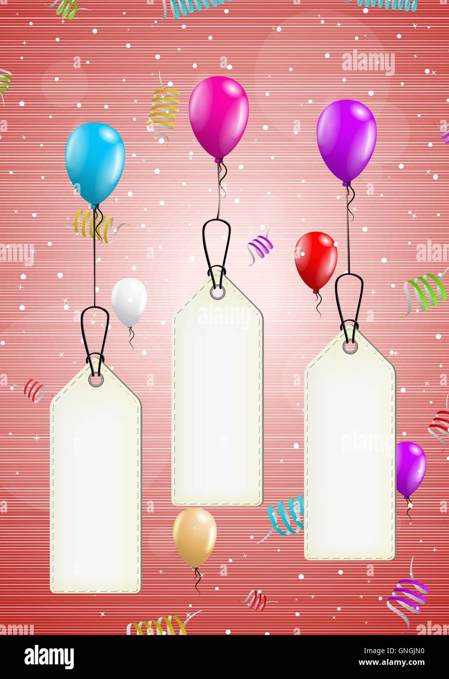 background with balloons and confetti Stock Vector Image & Art - Alamy