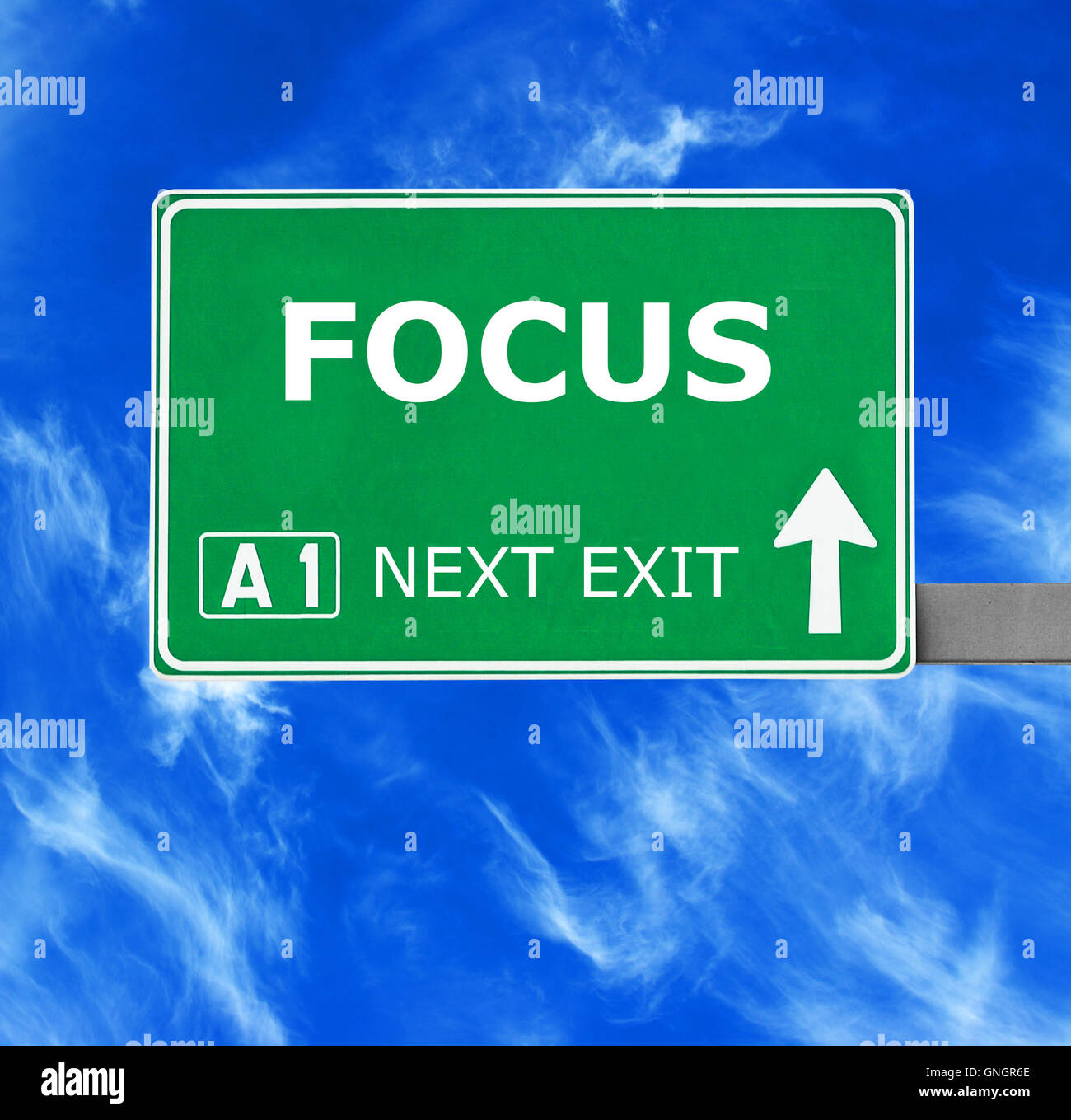 Focus Break Sign FOCUS road sign against clear blue sky Stock Photo - Alamy