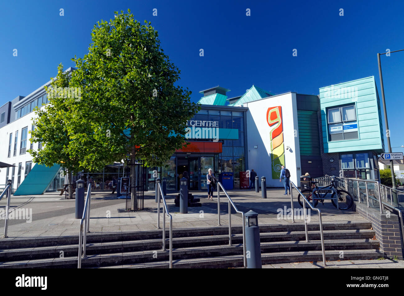 Civic Centre and Library, Paignton, Torbay, Devon, England. Stock Photo