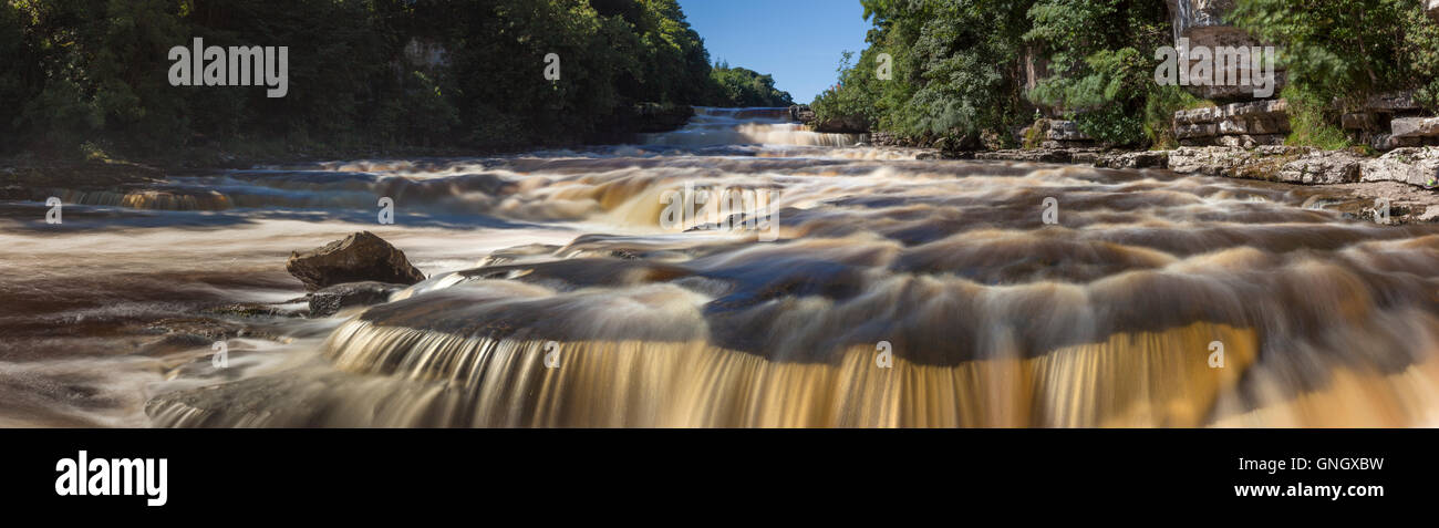 The Aysgarth Falls near Aysgarth on the River Ure , Wensleydale , Yorkshire Dales Stock Photo