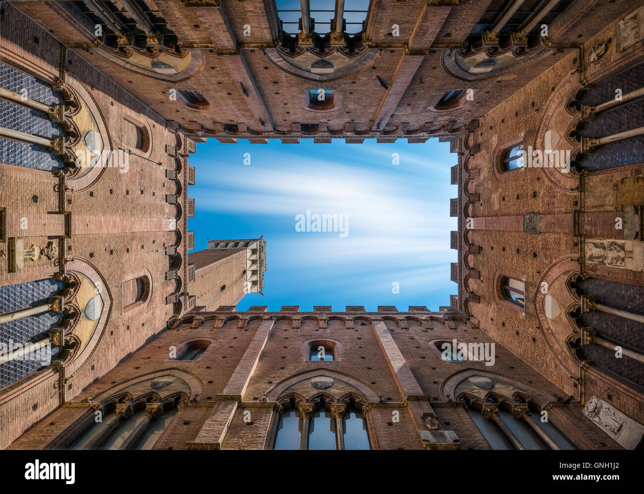 Torre del Mangia, Siena, Tuscany, Italy Stock Photo