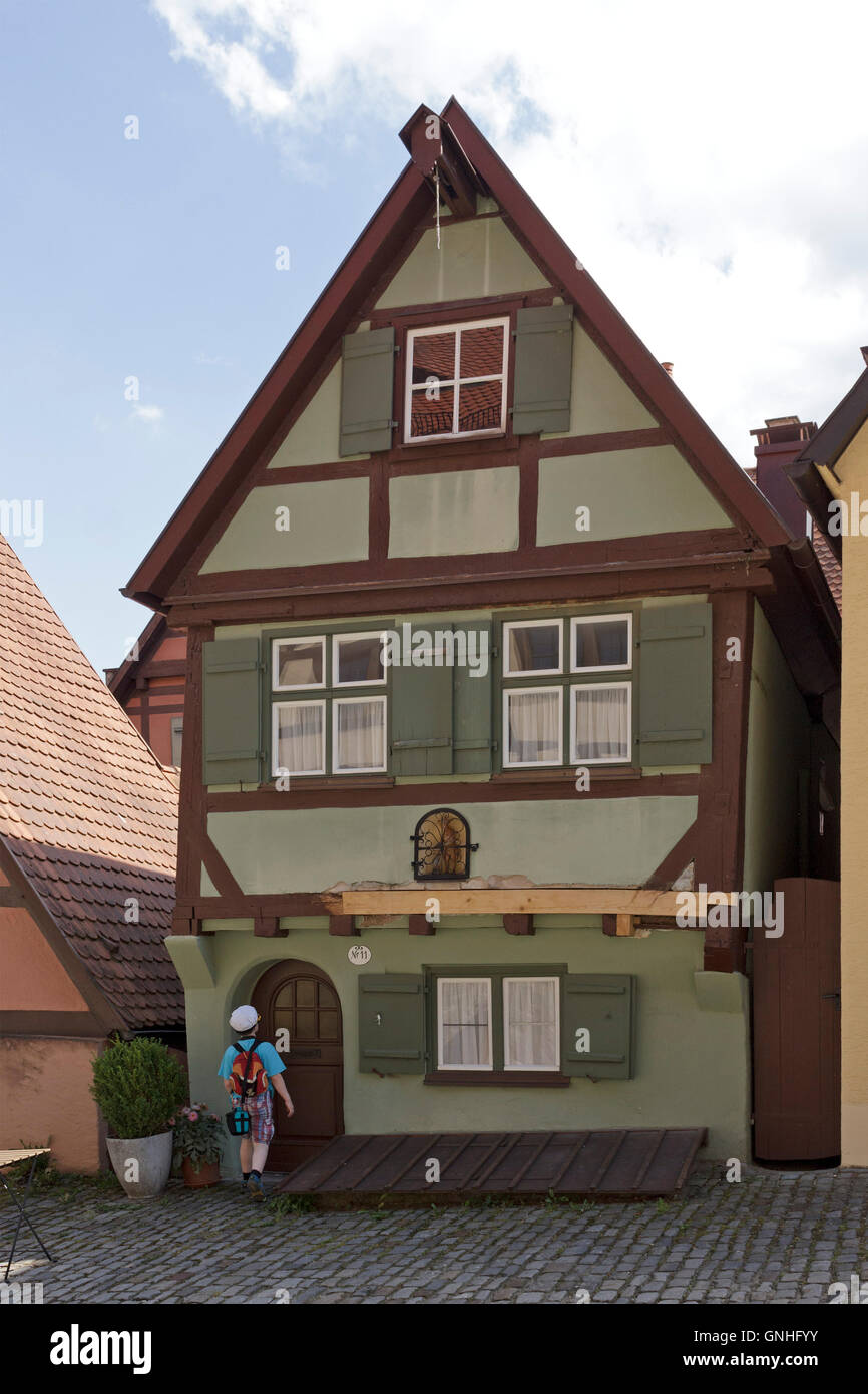 small house, old town, Dinkelsbuehl, Central Franconia, Bavaria, Germany Stock Photo