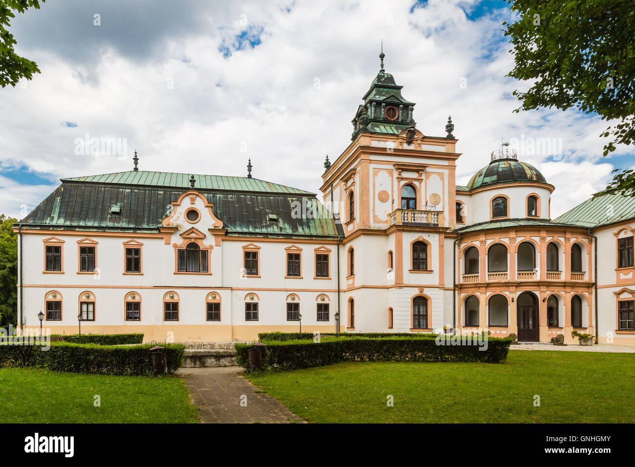 Neobaroque manor house in Klatova Nova Ves, Slovakia. Stock Photo